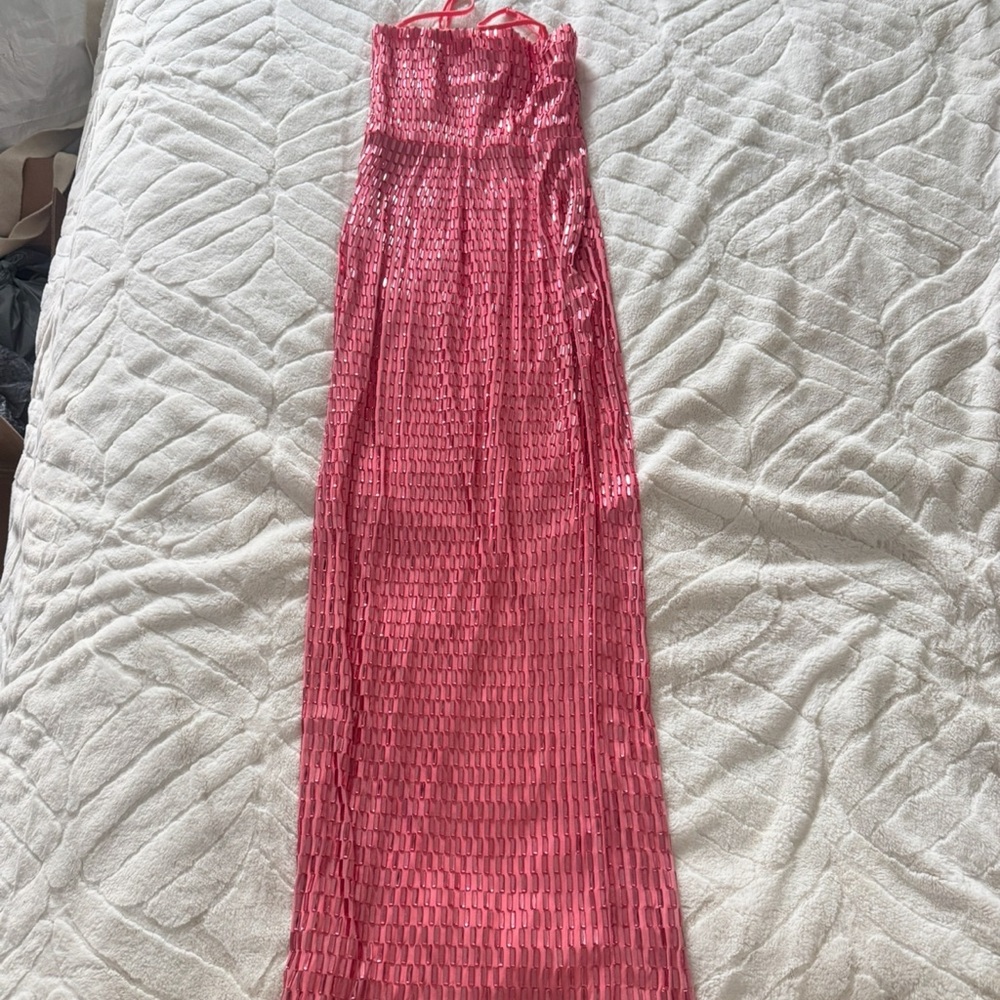 Pink Embellished Bandeau Maxi Dress - Picture 4 of 4